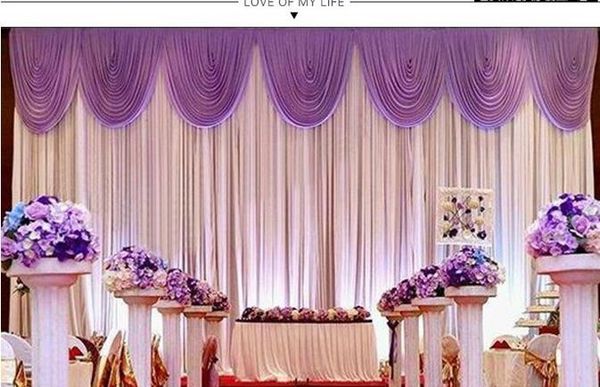 Hot Sale White Ice Silk Wedding Backdrop Curtain Beautiful Wedding