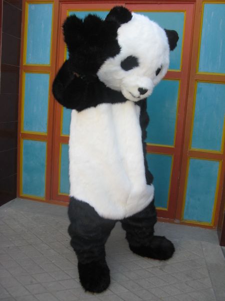 

cartoon movie character panda mascot costume size ing, Red;yellow