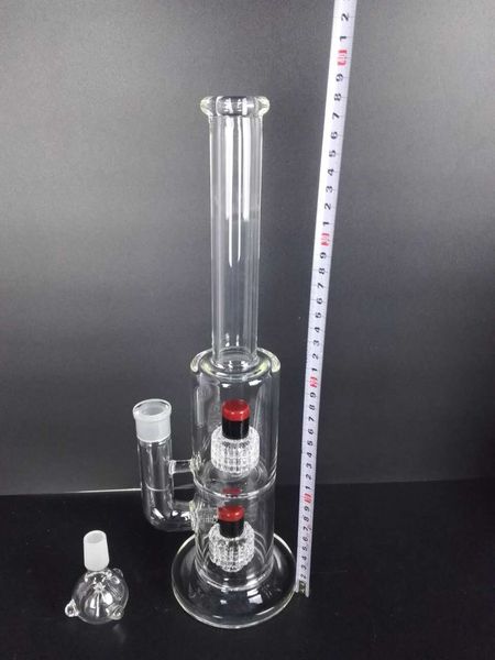 alto: 36CM Beaker bong a buon mercato in vendita bong di vetro con tubi di fumo precolatore bong di vetro spesso di giada bianca