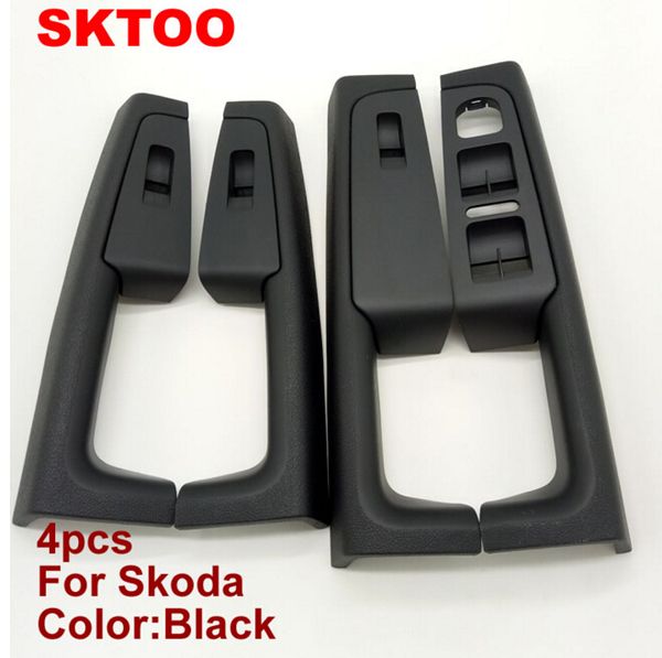 A Set Blackfor Skoda Superb Inner Door Handle Door Armrest Switch