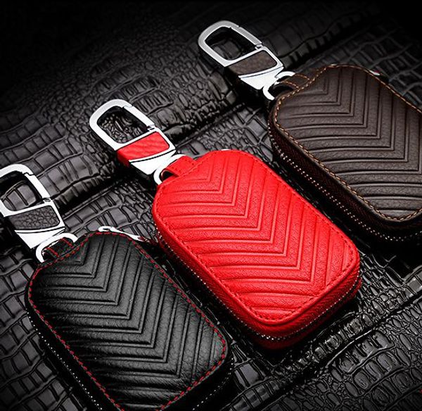 

Полноценного ключ автомобиль сумка Auto Key Wallet цепь держатель крышка кожаный чехол