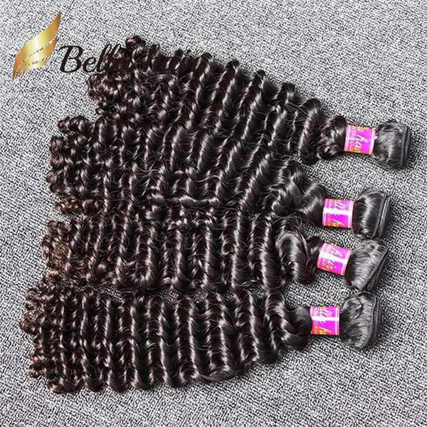 

bella hairÂ® 8a grade 8-30 brazilian virgin hair deep wavehuman hair weaves human hair weft unprocessed natural color ing, Black