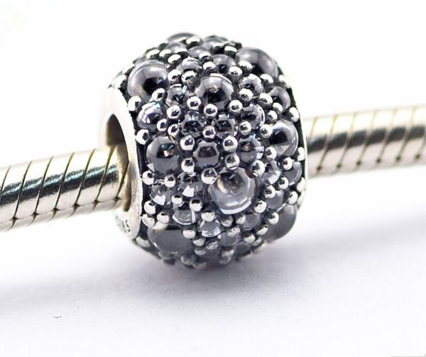 

pandora shimmering droplets silver beads with clear cz charms 925 sterling silver loose beads for thread bracelet fashon jewelry authentic, Bronze;silver