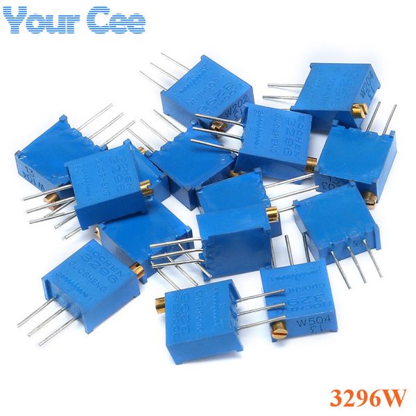 

wholesale- 15values*1pc 3296 potentiometers kit 3296w multiturn trimmer adjustable precision potentiometer 3296w variable resistors