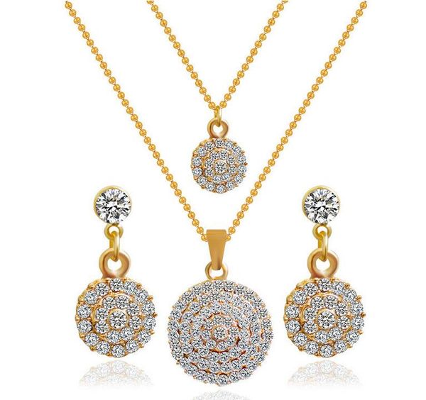 

Женщины свадебные комплекты ювелирных украшений Charm Crystal Zircon bijoux femme