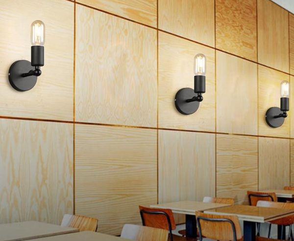 

loft american vintage wall lamps industrial indoor lighting bedside lamps wall lights for home decoration e27 black