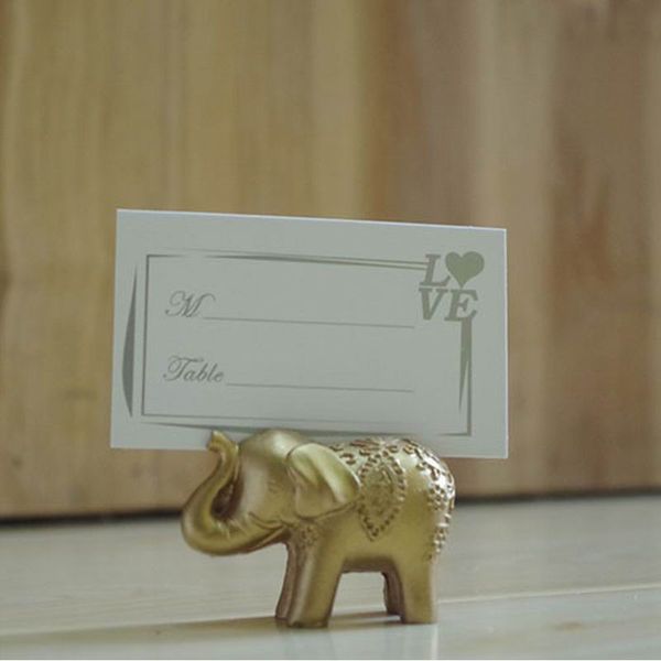 

wholesale- dhl shipping lucky golden elephant place card holders wedding decoration favors name card holder