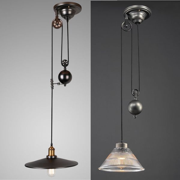Vintage Pulley Pendant Light Ceiling Lamp Retractable Vintage Pulley Pendant Light Ceiling Lamp Retractable Chandelier Decor
