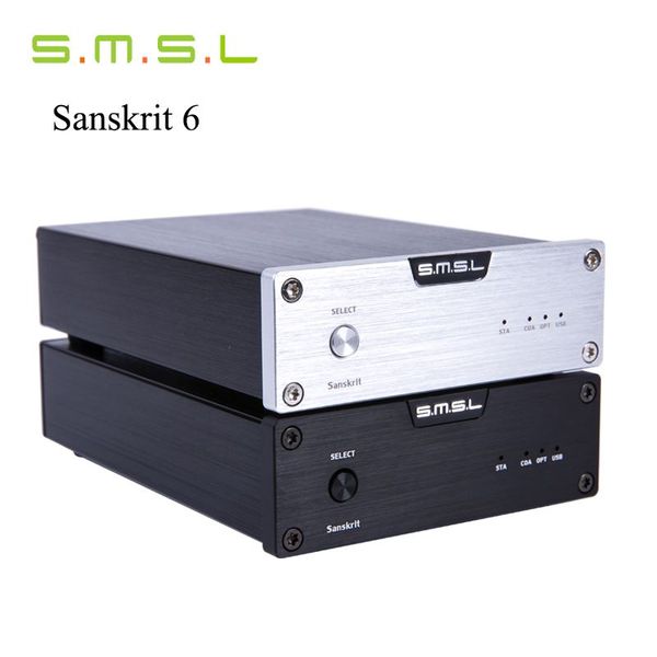 Freeshipping SMSL Ultimo sesto sanscrito USB DAC 32BIT / 192Khz Coassiale SPDIF Decodificatore amplificatore audio Hifi ottico Nuova versione con alimentatore