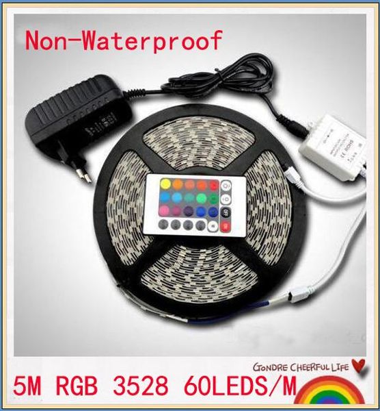 

5m rgb led strip smd 3528 не водонепѬониаемй 300 led strip light + 24 клавии ик-пђл дианионног