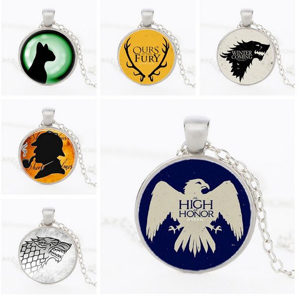 

10pcs/lot ours is the fury necklaces universe gemstone pendant necklaces mix style 2016 july style, Silver