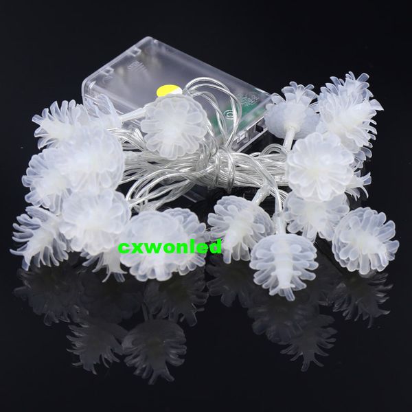

warm white pine cones shape shape 20 led fairy string lights battery operated for xmas, festive, wedding/birthday party decoration