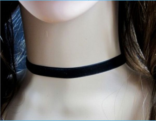 Wholesale-Harajuku 90's Black Velvet Choker Necklace Goth Gothic Handmade Handmade Burlesque Free Shipping