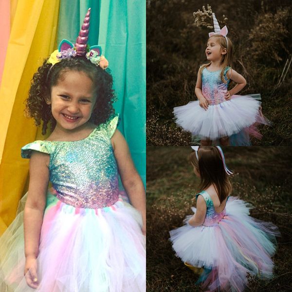 Vendita calda Pagliaccetti per bambina Arcobaleno Colore Sirena Gradiente Stampa Tuta Tuta Pagliaccetto senza maniche Vestiti per bambina per bambini Bambini Baby