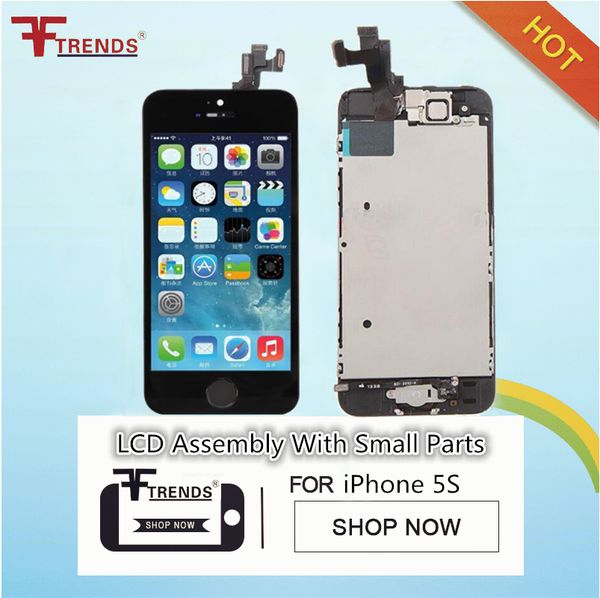 

for apple iphone 5s lcd screen display full complete assembly with touch digitizer with home button front camera speaker