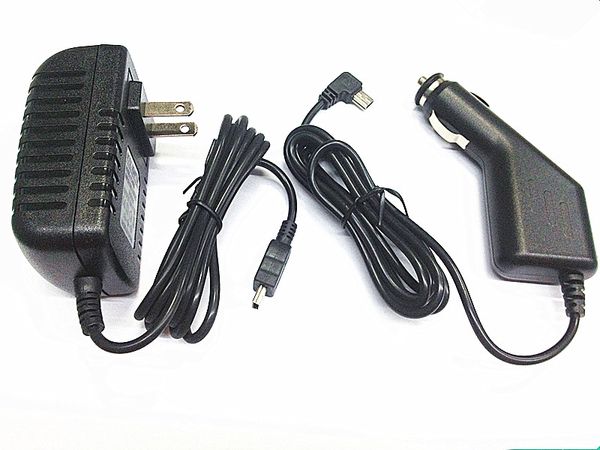 Carregador de carro + cabo adaptador de alimentação de parede AC/DC para Garmin GPS nuvi 2595 LM/T 2595T/M