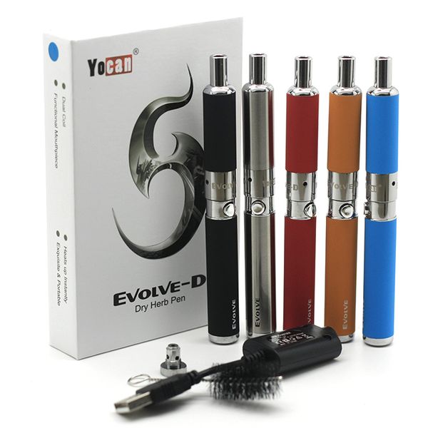 

Аутентичные Yocan Evolve-D Kit E сигареты сухой травы испаритель 650mAh Vape Pen двойной катушки 5 цветов на складе