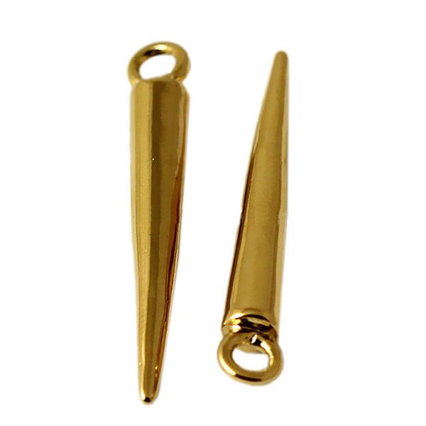 

beadsnice spike beads 18k gold plated spike charms earring components jewelry making supplies id 28025, Blue;slivery