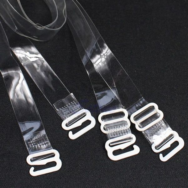 

wholesale-1pair adjustable invisible transparent clear bra strap, Black;white