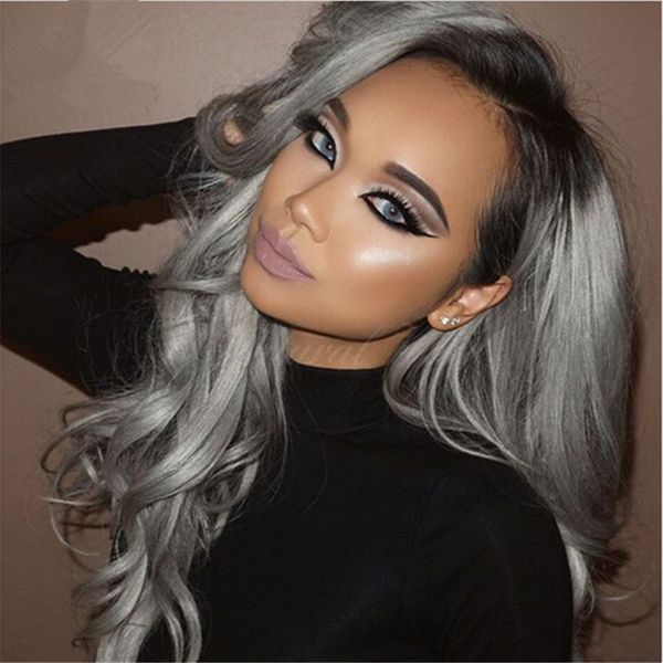 New Arrival 9a 1b Grey Ombre Hair Wig Loose Wave Full Lace Wig Glueless Sliver Grey Lace Front Wig For Black Woman Canada 2019 From Smart Hair Cad