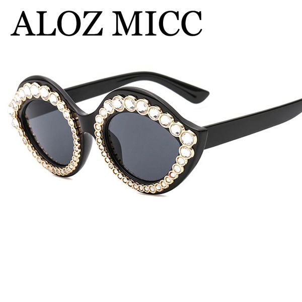 

ALOZ MICC Luxury Diamond Sunglasses Women Brand Designer Sexy Lips Shaped Sun Glasses Lady Crystal Frame Eyewear UV400 A394