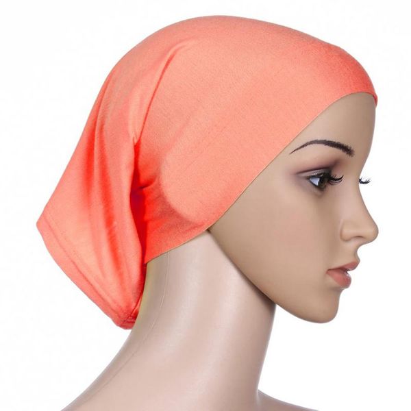 

wholesale-colorful under scarf elastic bonnet cap bone islamic lady head cover hijab yrd dh, Red