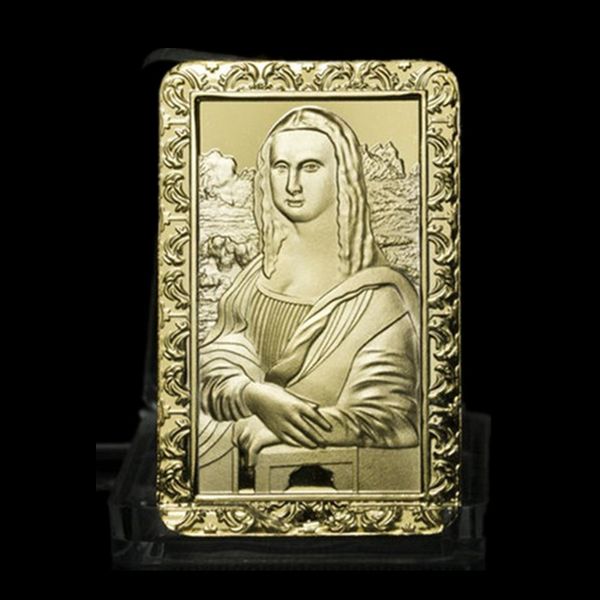 10 шт. Улыбка Моны Лизы Дэвис позолоченная американская сувенирная монета в виде слитка