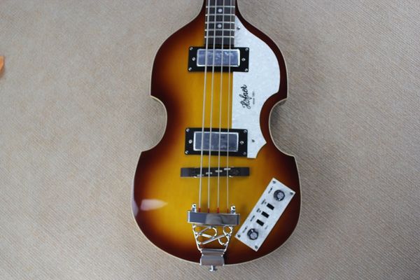 McCartney Hofner H500 / 1-CT Violino moderno Deluxe Bass Vintage Sunburst Guitar Electric Guitar Flame Maple Top Back 2 511b Pickup di graffette