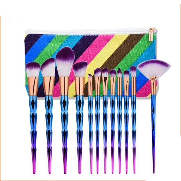 

new arrival 12pcs diamond make up brushes makeup tools ing