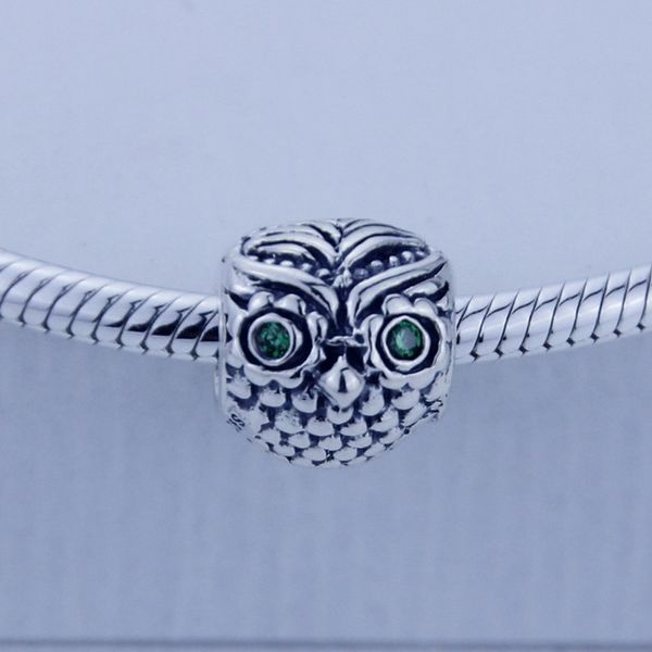 Grânulos soltos se encaixa europeu Pandora pulseira colares diy fazendo 100% 925 prata esterlina Original grânulos coruja charme mulheres jóias 1 pc / lote