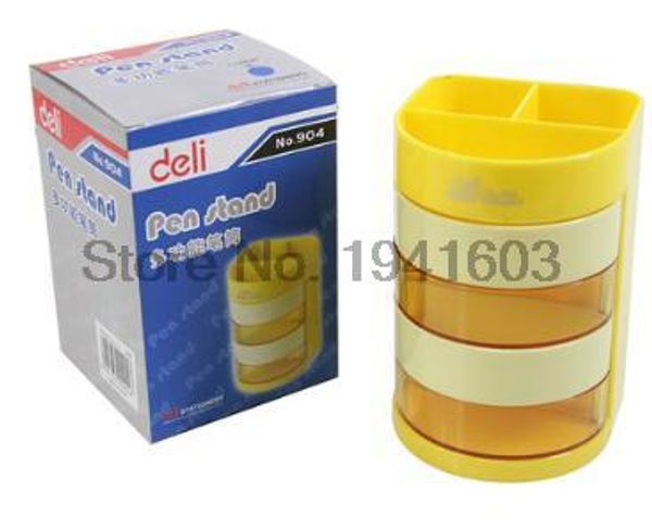 

wholesale-deli 904 pen holder office color multifunction office stationery pen insert color random fashion deskstorage
