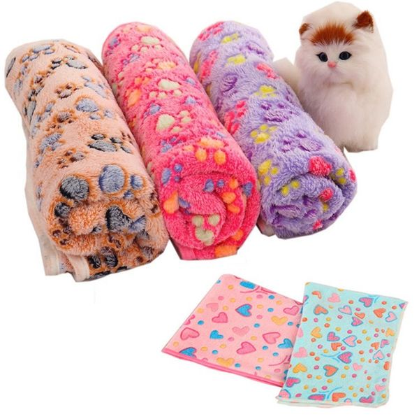 

104*76cm pet blankets paw prints blankets for pet cat and dog soft warm fleece blankets mat bed cover ib307