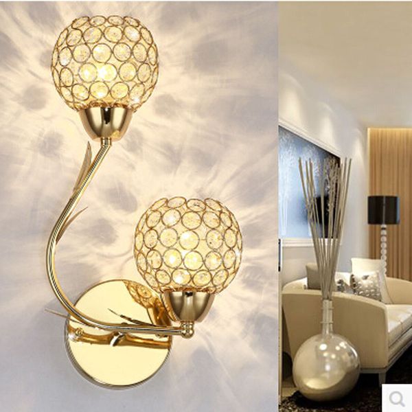2019 Crystal Wall Light Modern Simple Crystal Gold Silver Creative Led Bedside Bedroom Wall Lamp Aisle Wall Lamps From Outdoor Light 78 4