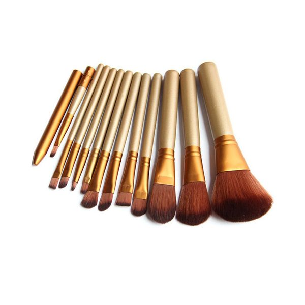 

New arrival gold handle 12pc makeup bru he makeup tool dhgate vip eller