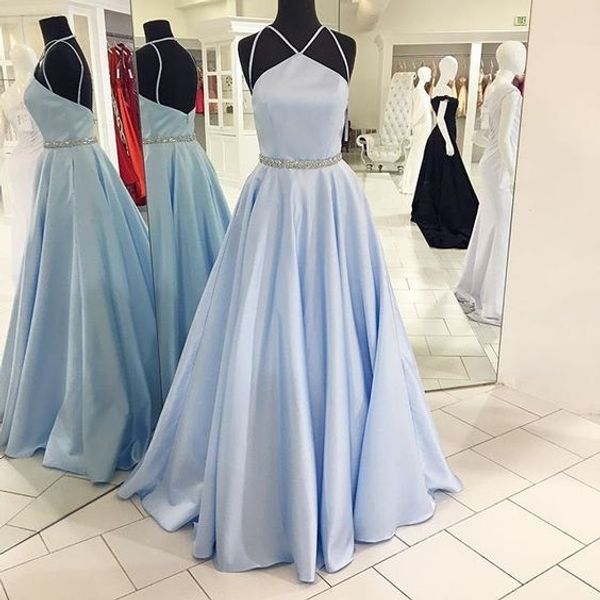 

sky blue prom dresses long 2k18 open back special occasion party pageant gowns formal evening celebrity dress, Black