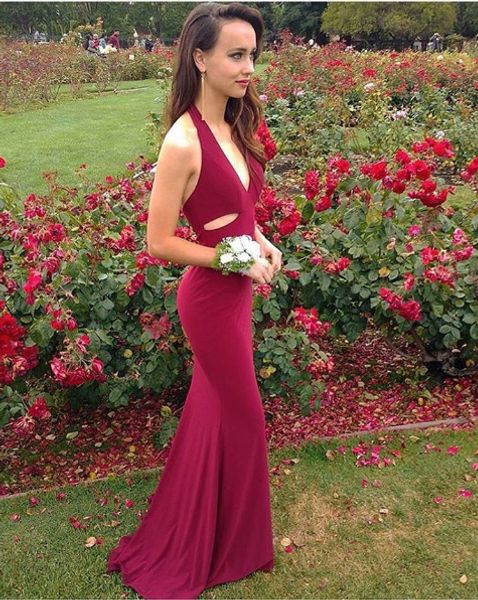 

v neck prom dress slit evening dress mermaid off shoulder sleevesless prom gown, Black