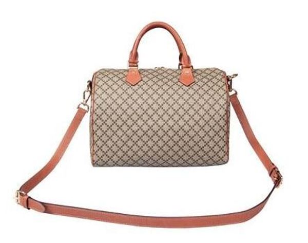 

2016 роскошный бренд реальный окисляя кожа сумка для покупок speedy Damier сумка 25 30 35 с ремешком замок и ключ классический печатный холст сумка