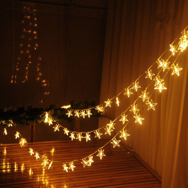 

2017 new10m 100led lights christmastree bulbs white led star string fairy light 110v/220v xmas party wedding garden decorations