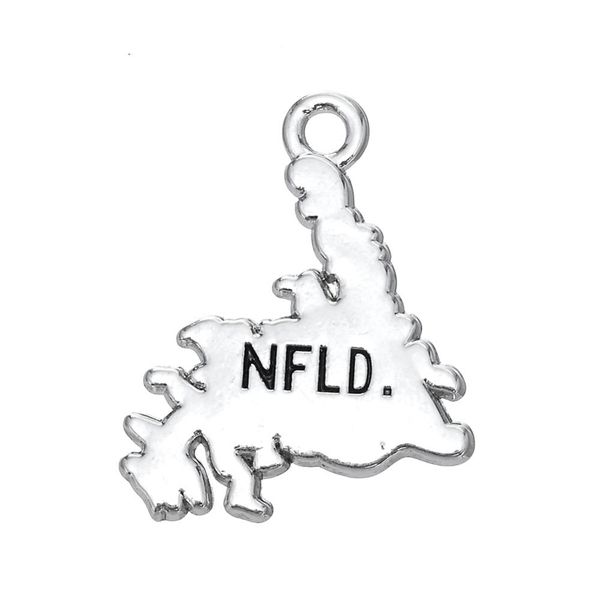 

50шт много посеребренные ювелирные изделия Charm Newfoundland 'Charm