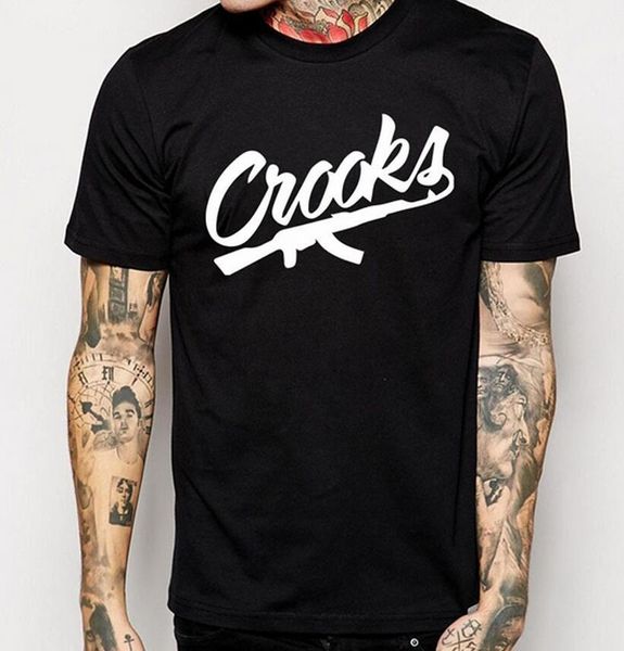 Tamanho S-3XL Crooks And Castles T Shirts Men Man Short Sleeve Cotton Man T-Shirt CROOKS Letter Mens t shirt Tops Tee Shirt Frete Grátis