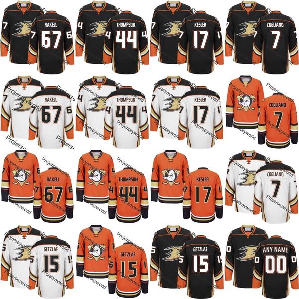 

67 Rickard Rakell 2017 Anaheim Ducks Jerseys 15 Ryan Getzlaf 17 Ryan Kesler 44 Nate Thompson 7 Andrew Cogliano Stitched Hockey Jersey