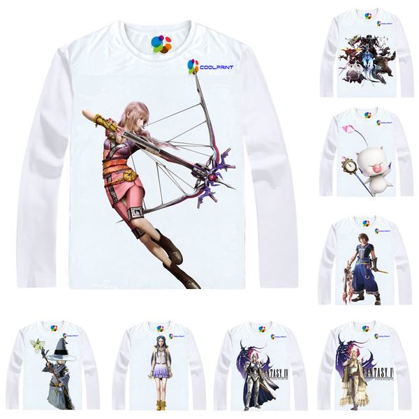 

anime shirt final fantasy t-shirts multi-style long sleeve final fantasy xiv xii ff14 cosplay motivs kawaii shirts, White;black