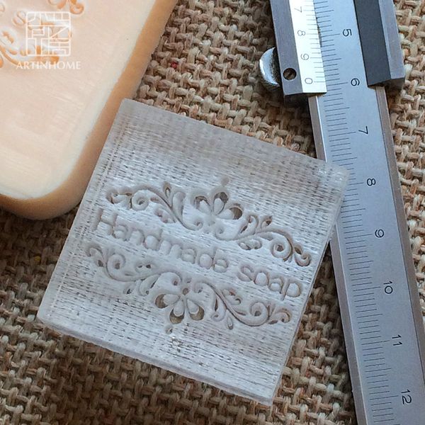 

wholesale-2016 natural handmade acrylic soap seal stamp mold chapter minidiy handmade soap patterns organic glass 4x4cm 0079