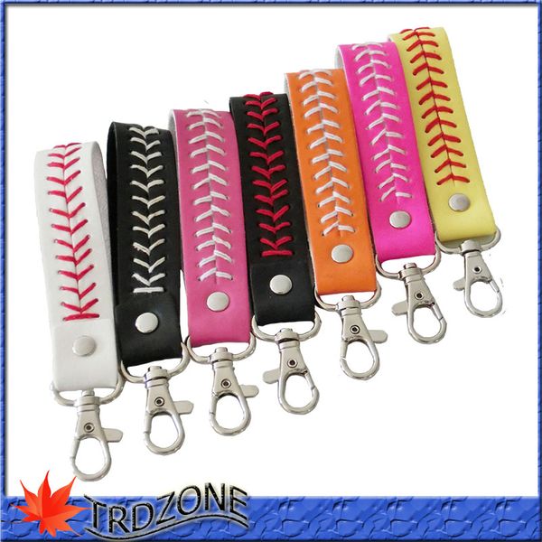 

Softball Baseball Leather Stitches Seamed Keychain Sports School