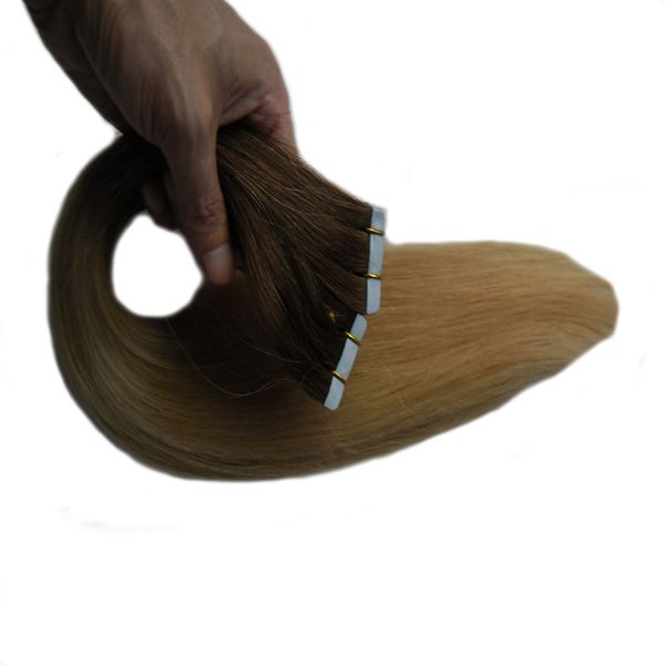 Cor T1B / 22 Extensões de cabelo fita de trama da pele do cabelo reto Brasileiro 40 pcs 100g Fita Fita Adesiva em extensões de cabelo humano