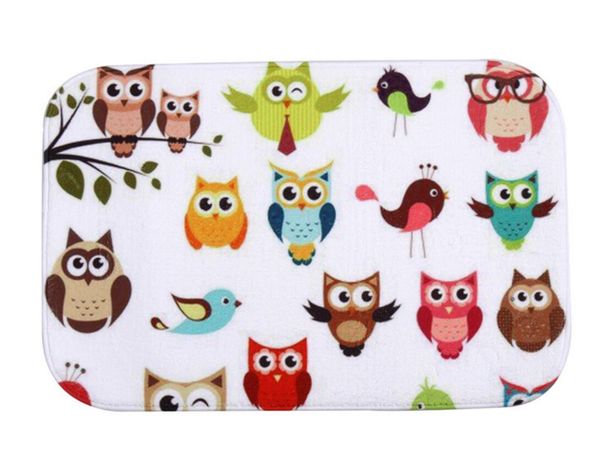 40 x 60cm Owl Bath Mats Anti-Slip Tapetes Coral velo Tapete Para Por Banho Quarto Capacho online