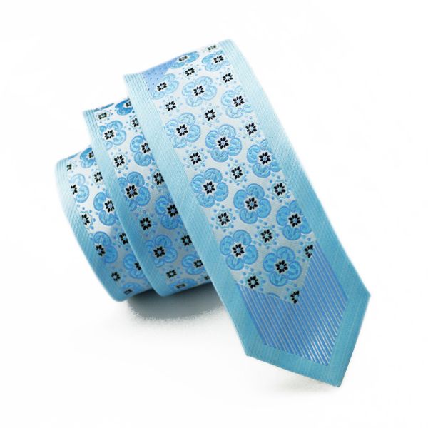 

fashion casual mens ties silk sky blue floral necktie business suits slim narrow ties printed new novel woven ties e-124, Blue;purple