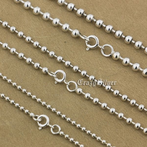 

925 sterling silver ball bead chain biker rocker punk necklace 8k016
