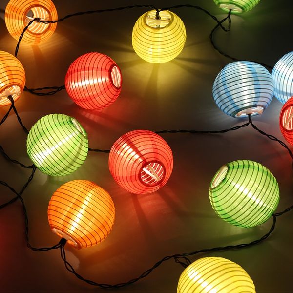 2019 Lantern Ball Solar String Lights 6m 20 Leds Lamp Outdoor Lighting Fairy Globe Decorative Light For Party Holiday From Hehemm