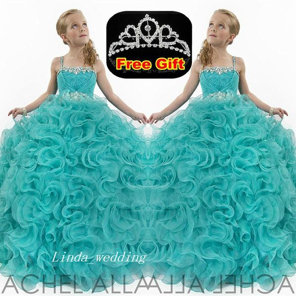 Perfeito Anjo Floor-Comprimento Garota de Garota Vestido de Boa Qualidade Organza Party Cupcake Flower Girl Vestido Linda para Criança